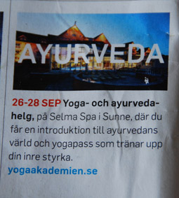Tidningen Hälsa tipsar om Ayurveda & Yogahelgen på Selma Spa!